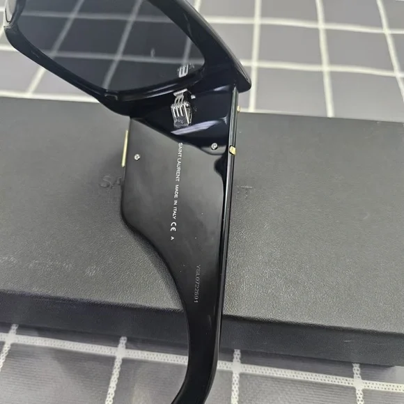 Saint Laurent Black and Gold Sunglasses